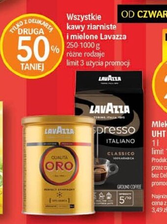 Delikatesy Centrum Wszystkie kawy ziarniste i mielone Lavazza 250-1000g oferta