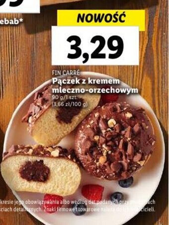 Lidl Pączek z kremem mleczno-orzechowym oferta