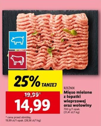 Lidl Mięso mielone z łopatki wieprzowej oraz wołowiny 700 g oferta