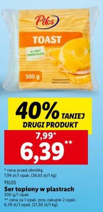 Lidl Ser topiony w plastrach 300 g oferta