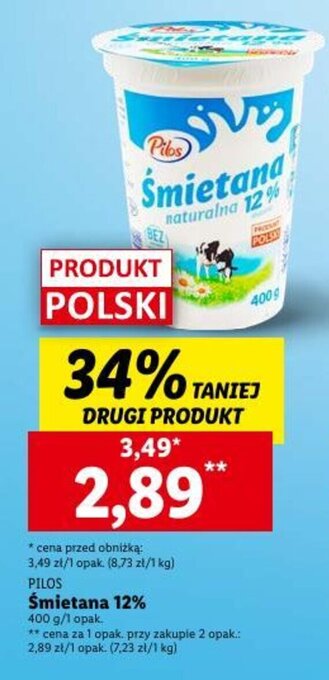 Lidl Śmietana 12% oferta