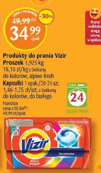 Delikatesy Centrum Produkty do prania Vizir Proszek 1,925 kg oferta