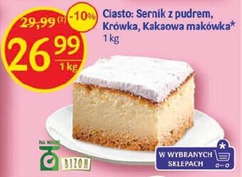 Delikatesy Centrum Ciasto: Sernik z pudrem, Krówka, Kakaowa makówka 1 kg oferta