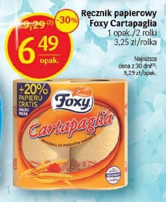 Delikatesy Centrum Ręcznik papierowy Foxy Cartapaglia 2 rol. oferta