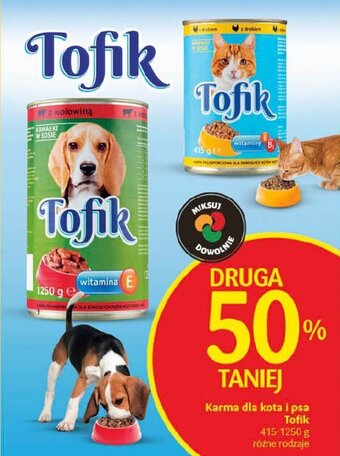 Delikatesy Centrum Karma dla kota i psa Tofik 415-1250 g oferta