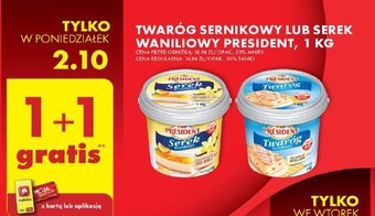 Biedronka TWARÓG SERNIKOWY LUB SEREK WANILIOWY PRESIDENT, 1 KG oferta