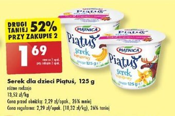 Biedronka Serek dla dzieci Piątuś, 125 g oferta