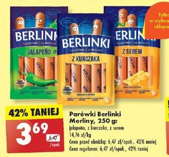 Biedronka Parówki Berlinki Morliny, 250 g oferta