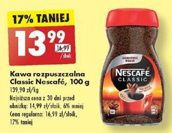 Biedronka Kawa rozpuszczalna Classic Nescafé, 100 g oferta