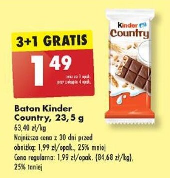 Biedronka Baton Kinder Country, 23,5 g oferta