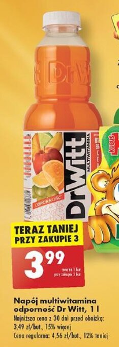 Biedronka Napój multiwitamina odporność Dr Witt, 1 l oferta