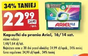 Biedronka Kapsułki do prania Ariel, 16/14 szt. oferta