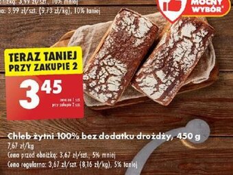 Biedronka Chleb żytni 100% bez dodatku drożdży, 450 g oferta
