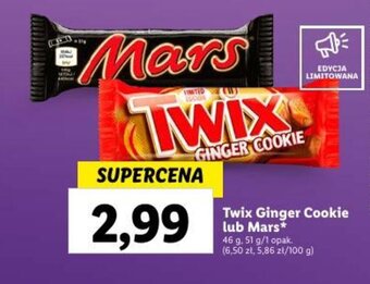 Lidl Twix Ginger Cookie lub Mars 46 g. 51 g oferta