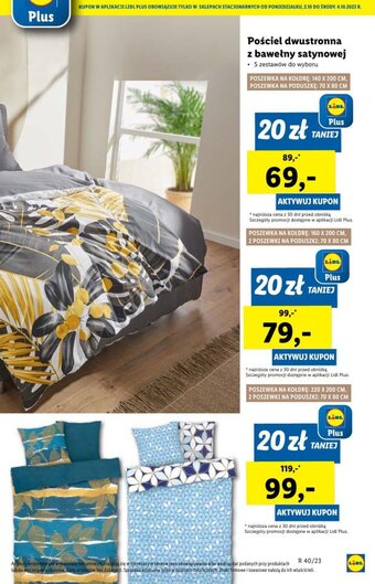 Lidl Pościel dwustronna z bawełny satynowej oferta