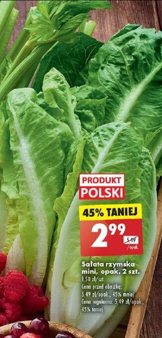 Biedronka Sałata rzymska mini, opak. 2 szt oferta