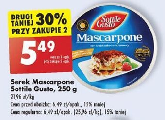 Biedronka Serek Mascarpone Sottile Gusto 250 g oferta