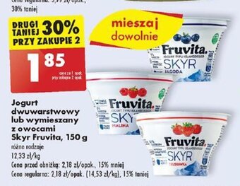 Biedronka Jogurt dwuwarstwowy lub wymieszany z owocami Skyr Fruvita 150 g oferta