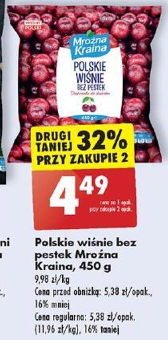 Biedronka Polskie wiśnie bez pestek Mroźna Kraina 450 g oferta