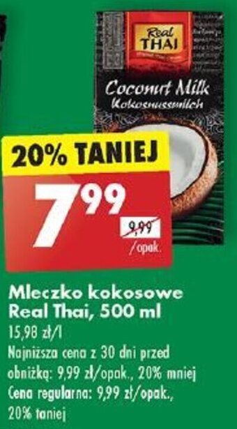 Biedronka Mleczko kokosowe Real Thai 500 ml oferta
