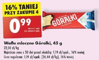 Biedronka Wafle mleczne Góralki 45 g oferta