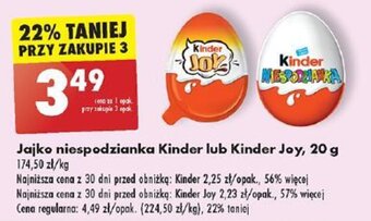 Biedronka Jajko niespodzianka Kinder lub Kinder Joy 20 g oferta