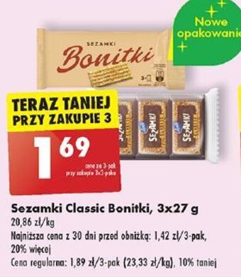 Biedronka Sezamki Classic Bonitki 3x27 g oferta