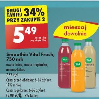 Biedronka Smoothie Vital Fresh 750 ml oferta
