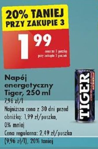 Biedronka Napój energetyczny Tiger 250 ml oferta