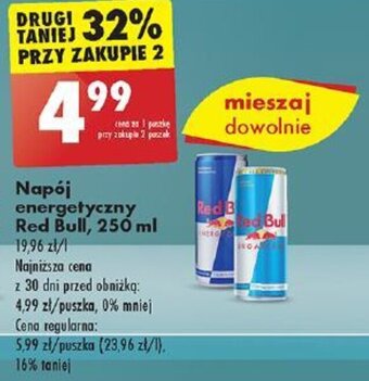 Biedronka Napój energetyczny Red Bull 250 ml oferta