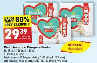Biedronka Pieluchomajtki Pampers Pants 25-30szt. oferta