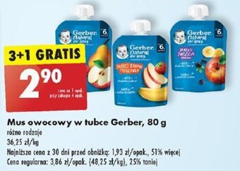 Biedronka Mus owocowy w tubce Gerber 80 g oferta