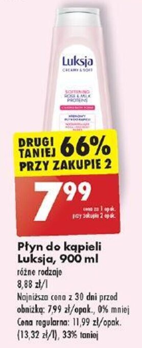 Biedronka Płyn do kąpieli Luksja 900 ml oferta