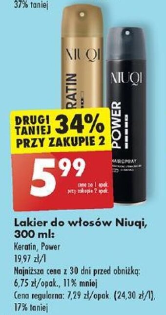 Biedronka Lakier do włosów Niuqi 300 ml oferta