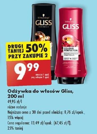 Biedronka Odżywka do włosów Gliss 200 ml oferta