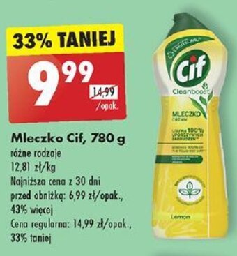 Biedronka Mleczko Cif 780 g oferta