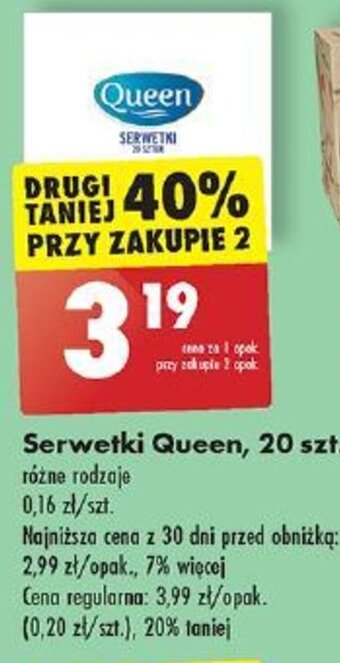 Biedronka Serwetki Queen, 20 szt. oferta