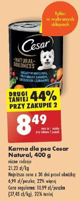 Biedronka Karma dla psa Cesar Natural 400 g oferta