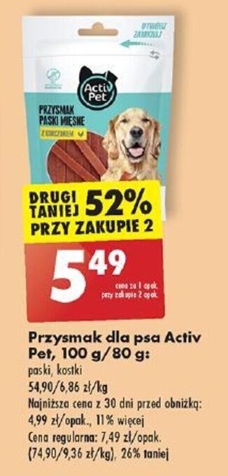 Biedronka Przysmak dla psa Activ Pet 100 g/80 g oferta
