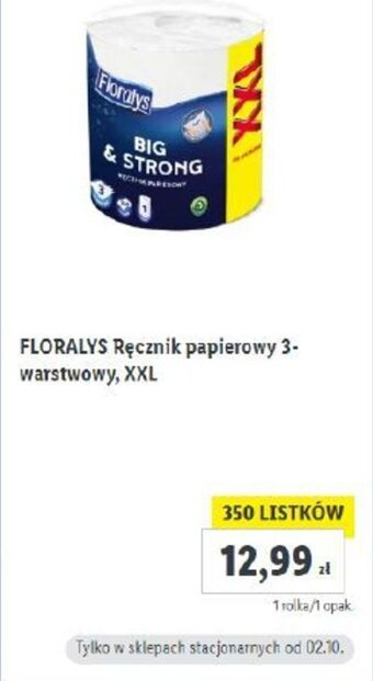 Lidl FLORALYS Ręcznik papierowy 3-warstwowy, XXL 1 rolka oferta