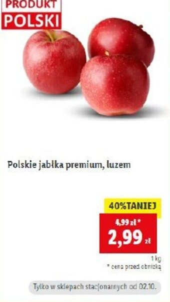 Lidl Polskie jabłka premium, luzem 1 kg oferta