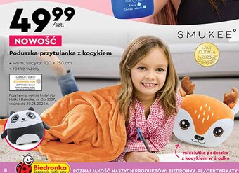 Biedronka Poduszka-przytulanka z kocykiem 100 x 150 cm oferta