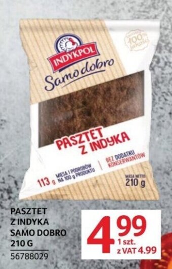 Selgros PASZTET Z INDYKA SAMO DOBRO 210 G oferta