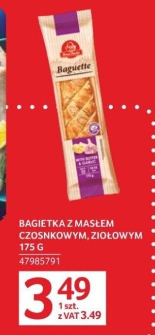 Selgros BAGIETKA Z MASŁEM CZOSNKOWYM ZIOŁOWYM 175 G oferta