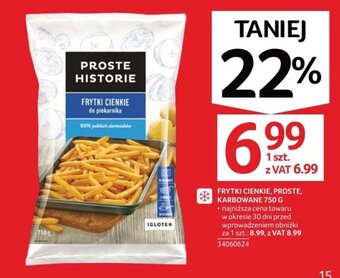Selgros FRYTKI CIENKIE PROSTE KARBOWANE 750 G oferta