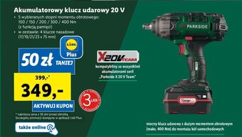 Lidl Akumulatorowy klucz udarowy 20 V oferta