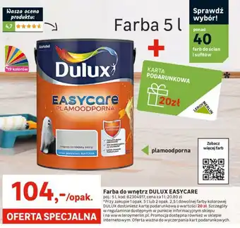 Leroy Merlin Farba do wnętrz Dulux EasyCare 5l oferta