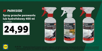 Lidl Spray przeciw parowaniu lub hydrofobowy 400 ml oferta