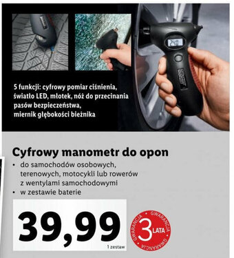 Lidl Cyfrowy manometr do opon oferta