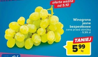 Carrefour Winogrona jasne bezpestkowe 1 kg oferta
